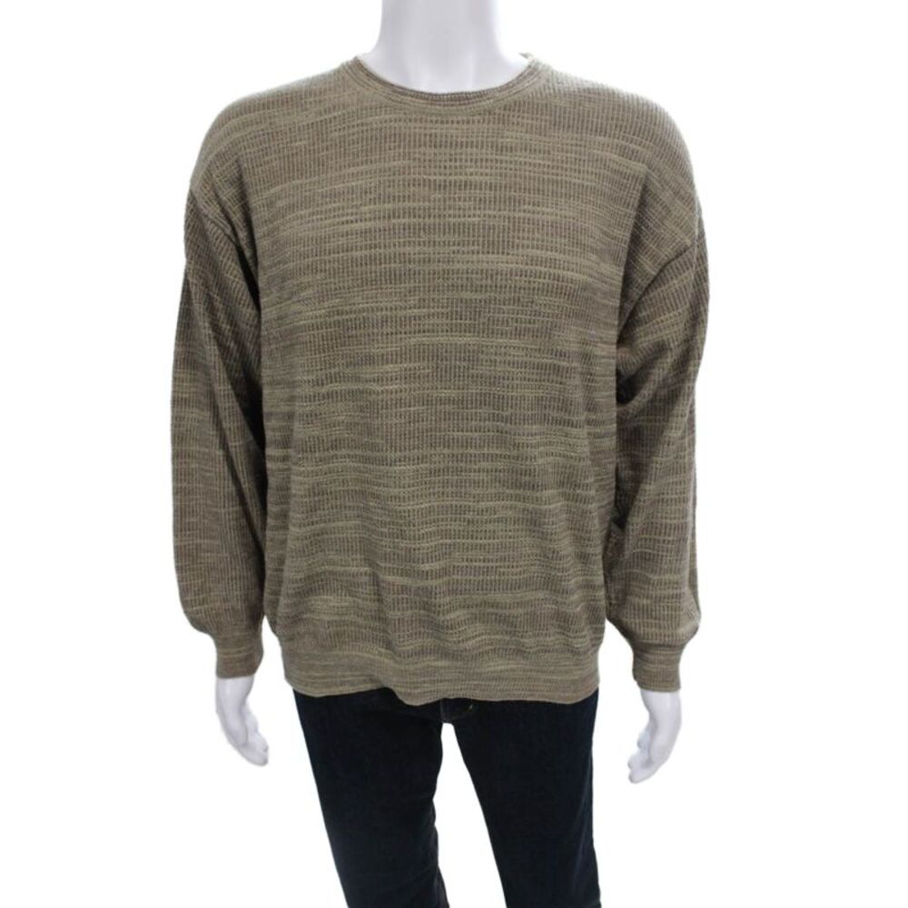 Barneys New York Mens Pullover Sweater Brown Crew Neck Long Sleeve Size M